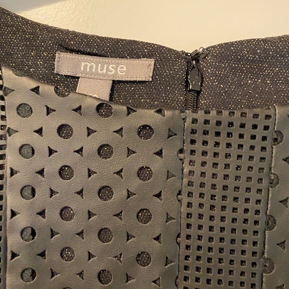 (Sizes 8,10) Perforated Black Faux Leather Dress - Picture 10 of 13